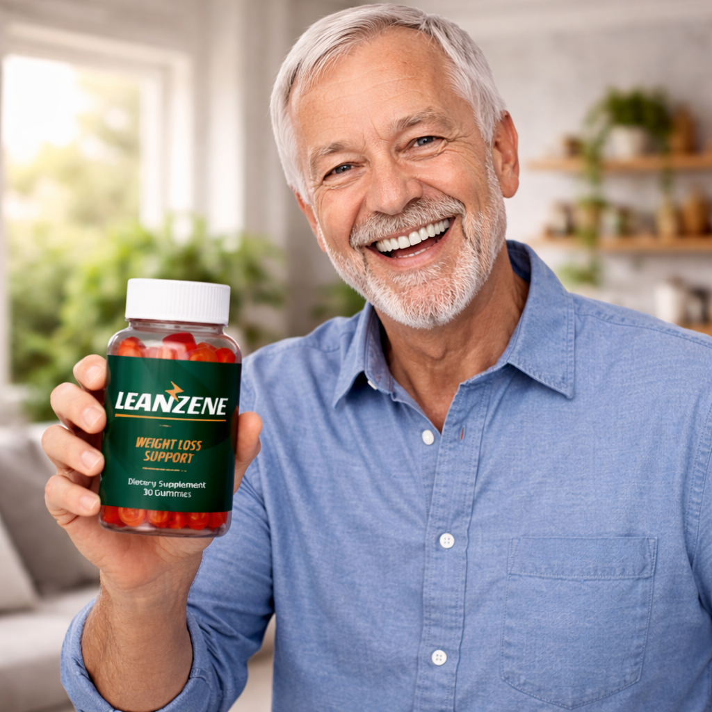 Homem de sorriso alegre com suplemento
