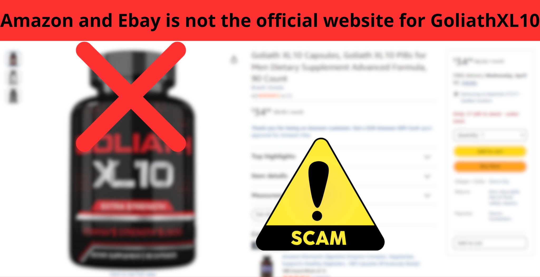 Amazon and Ebayis not the official website GoliathXL10